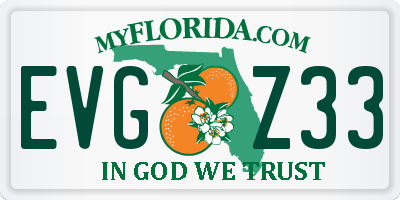 FL license plate EVGZ33