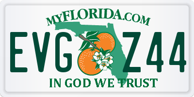 FL license plate EVGZ44