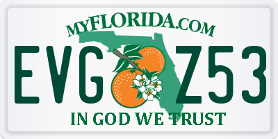 FL license plate EVGZ53