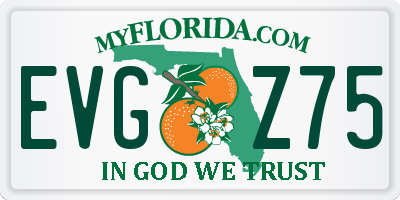 FL license plate EVGZ75