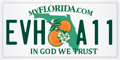 FL license plate EVHA11