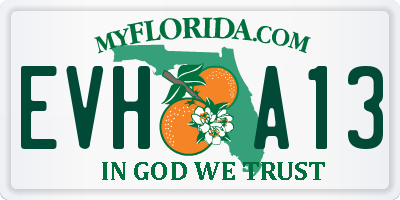 FL license plate EVHA13