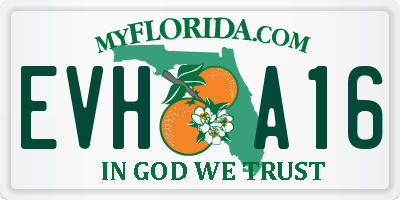FL license plate EVHA16