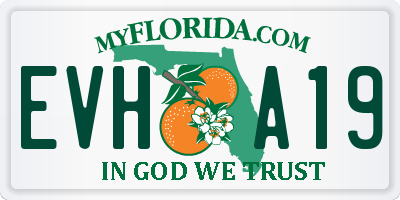 FL license plate EVHA19