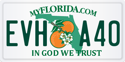 FL license plate EVHA40