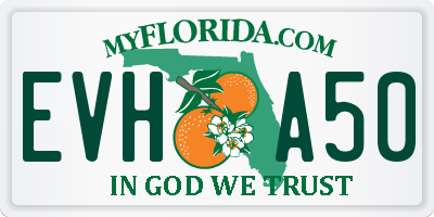 FL license plate EVHA50