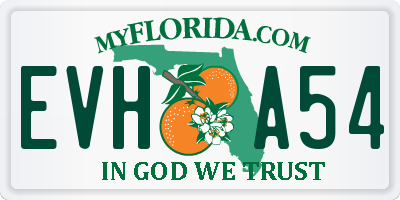 FL license plate EVHA54