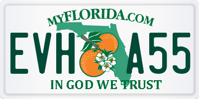 FL license plate EVHA55