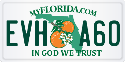FL license plate EVHA60