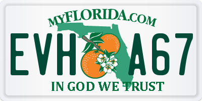 FL license plate EVHA67