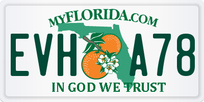 FL license plate EVHA78