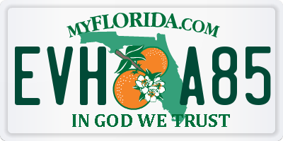 FL license plate EVHA85