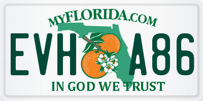 FL license plate EVHA86