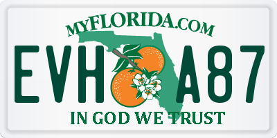 FL license plate EVHA87