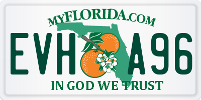 FL license plate EVHA96