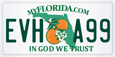 FL license plate EVHA99