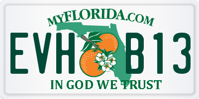 FL license plate EVHB13