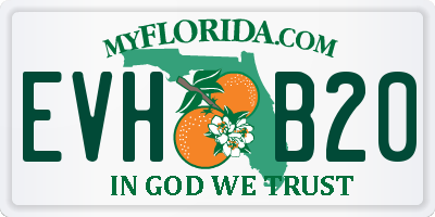 FL license plate EVHB20