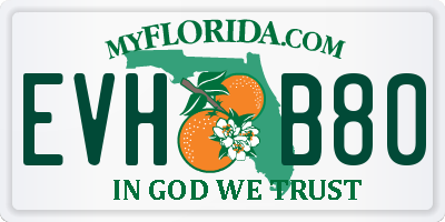 FL license plate EVHB80