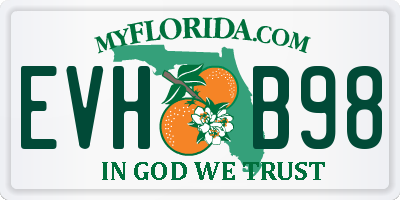 FL license plate EVHB98