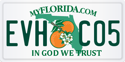 FL license plate EVHC05