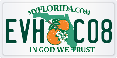 FL license plate EVHC08