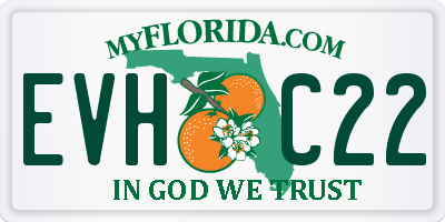 FL license plate EVHC22