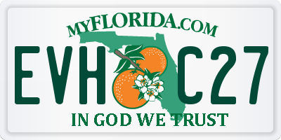 FL license plate EVHC27
