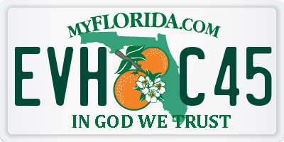 FL license plate EVHC45