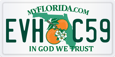 FL license plate EVHC59
