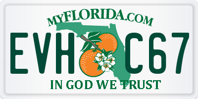 FL license plate EVHC67