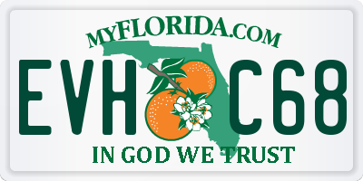 FL license plate EVHC68