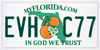 FL license plate EVHC77