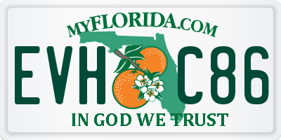 FL license plate EVHC86