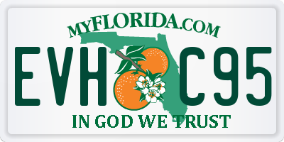 FL license plate EVHC95