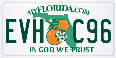 FL license plate EVHC96
