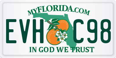 FL license plate EVHC98