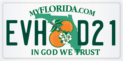 FL license plate EVHD21