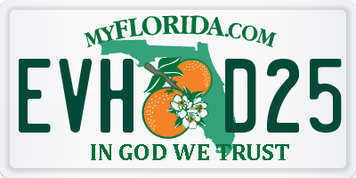 FL license plate EVHD25