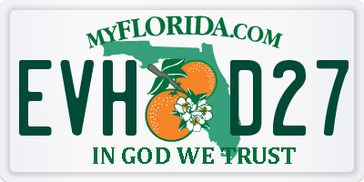 FL license plate EVHD27