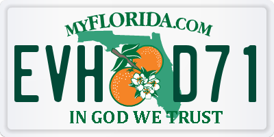 FL license plate EVHD71
