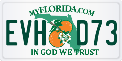 FL license plate EVHD73