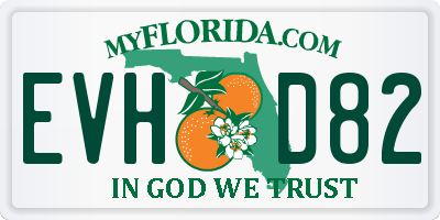FL license plate EVHD82