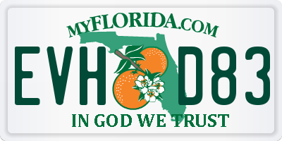 FL license plate EVHD83