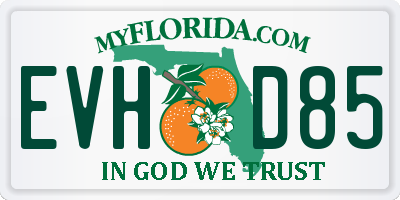 FL license plate EVHD85