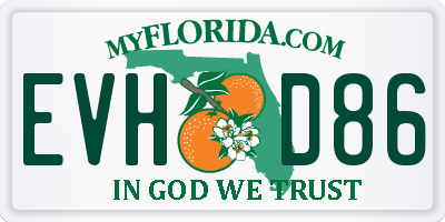 FL license plate EVHD86