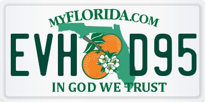 FL license plate EVHD95