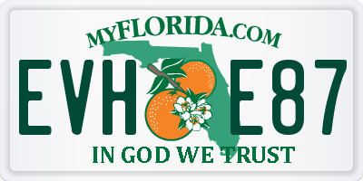 FL license plate EVHE87