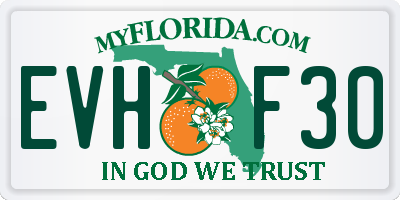 FL license plate EVHF30