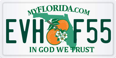 FL license plate EVHF55
